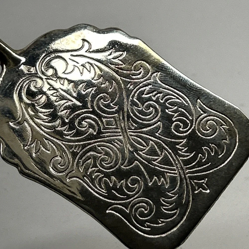 Vintage Silver Plated Salad Tongs Server Scissors Cake Pastry Etched Victorian